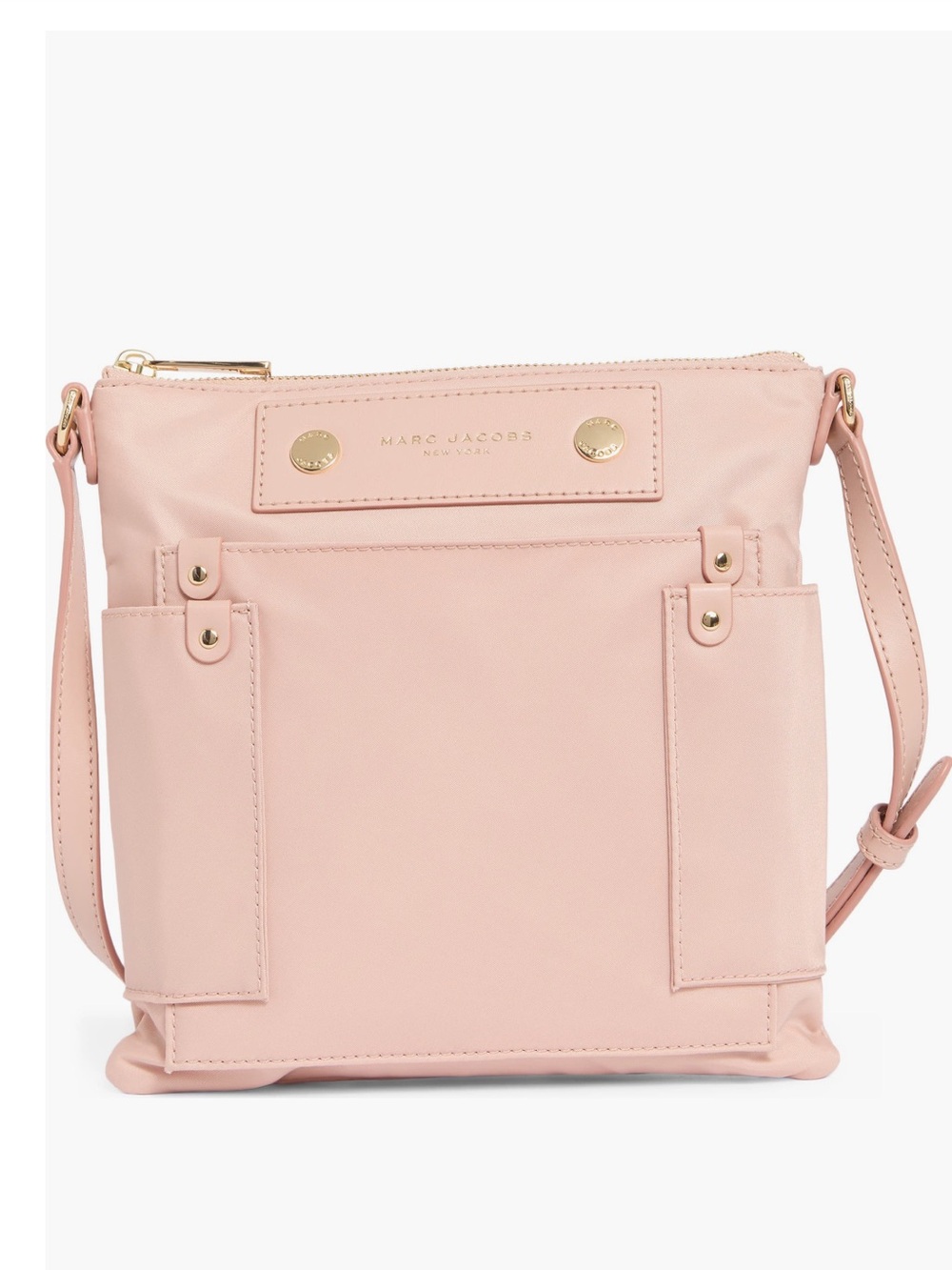 Marc Jacobs Blush Pink Nylon Crossbody with Gold Tone Hardware NWT